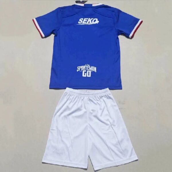 Rangers 202223 Home Kids Jersey And Shorts Kit 1