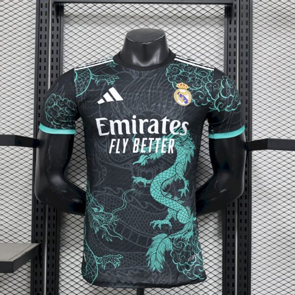 Real Madrid 2025/26 Black Green Dragon Edition Jersey Player Version-Xxl