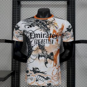 Real Madrid 2025/26 Black and white dragon version Jersey Player Version-XXL