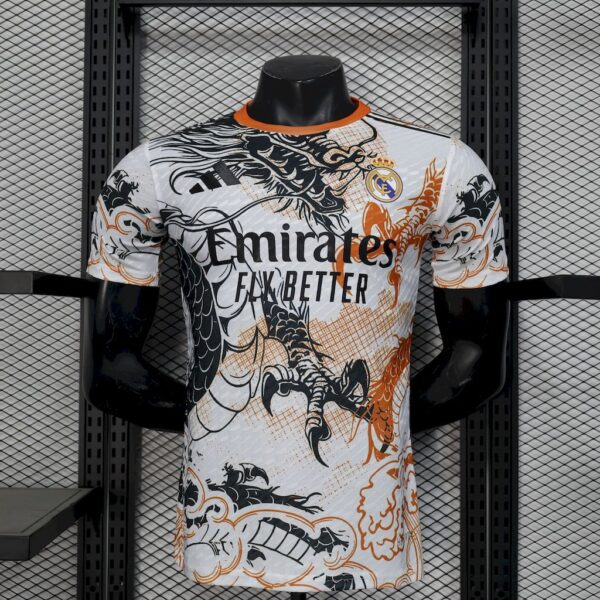 Real Madrid 2025/26 Black And White Dragon Version Jersey Player Version-Xxl