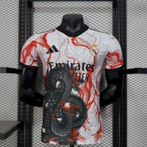 Real Madrid 2025/26 White Black Dragon special edition Jersey Player Version-XXL