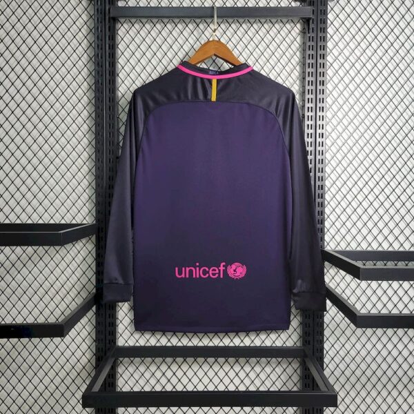 Barcelona 2016/17 Away Long Sleeves Retro Jersey - Image 2