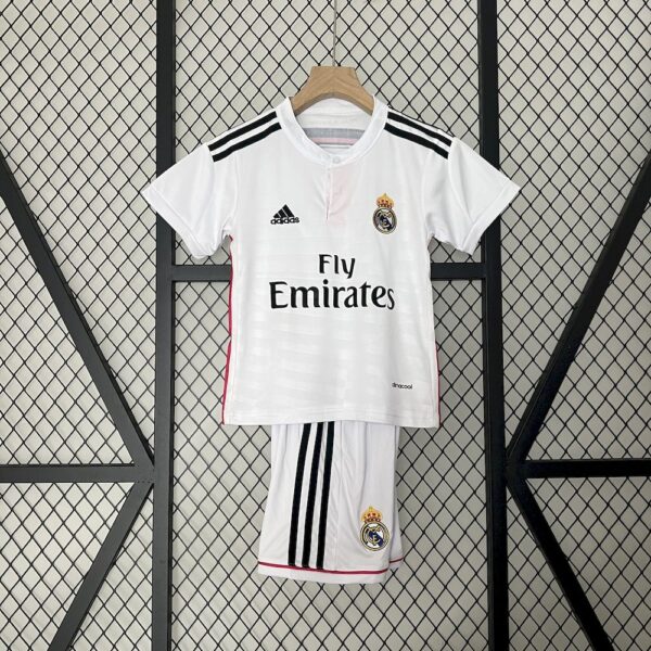 Real Madrid 2014/15 Home Kids Retro Jersey And Shorts