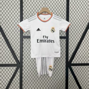 Real Madrid 2013/14Home Kids Retro Jersey And Shorts