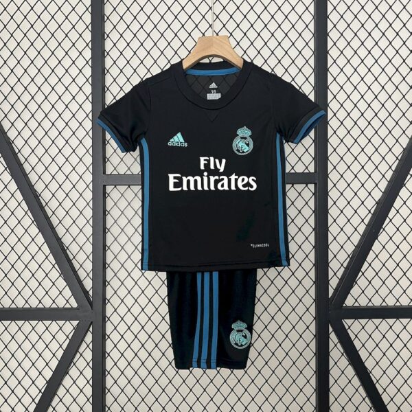 Real Madrid 2017/18 Away Kids Retro Jersey And Shorts