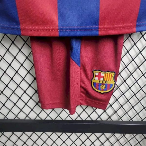 Barcelona 2010/11 Home Kids Retro Jersey And Shorts - Image 4