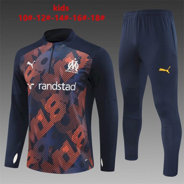 Olympique Marseille 2024/25 Half-Zip Kids Sweater+Pant 14001