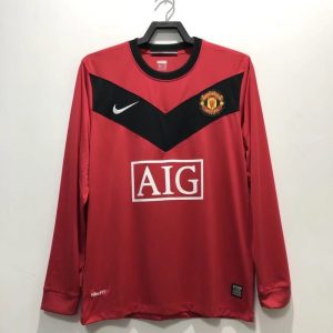 Manchester United 2009/10 Home Long Sleeves Retro Jersey