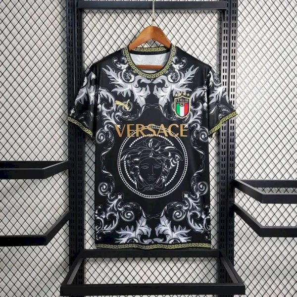 Italy 2023/24 Versace Co-Branded Edition Jersey Black - Image 2