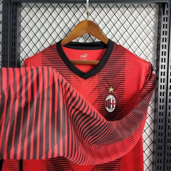 Ac Milan 2023/24 Home Long Sleeves Jersey - Image 4