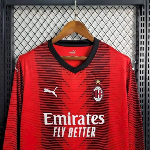 Ac Milan 2023/24 Home Long Sleeves Jersey - Image 2