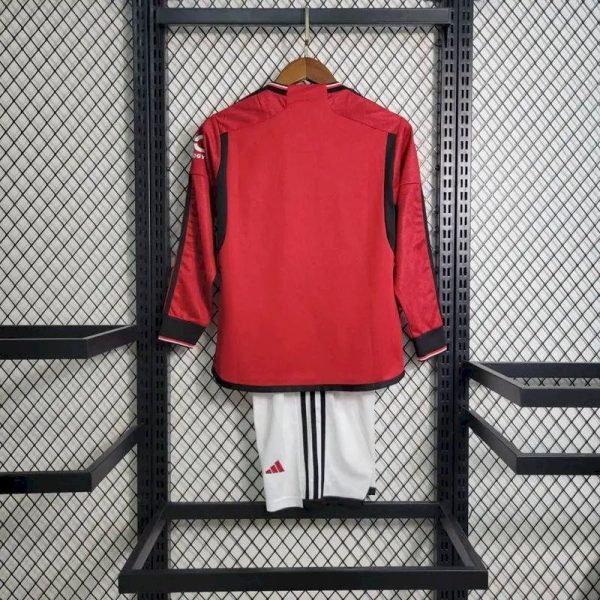 Manchester United 2023/24 Home Long Sleeves Kids Kit - Image 5
