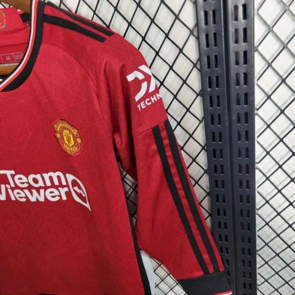 Manchester United 2023/24 Home Long Sleeves Kids Kit - Image 3