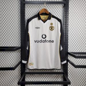 Manchester United 2001/02 Centenary Reversible Away And Third Long Sleeves Retro Jersey