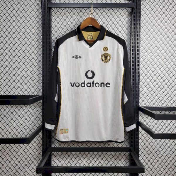 Manchester United 2001/02 Centenary Reversible Away And Third Long Sleeves Retro Jersey