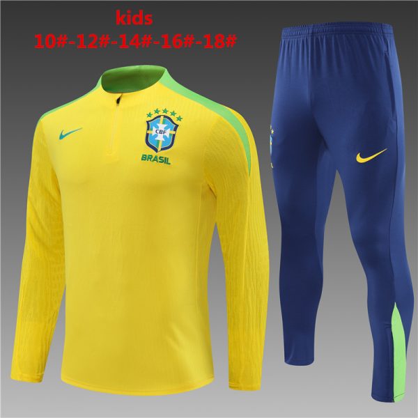 Brazil 2023/24 Half-Zip Kids Sweater+Pant 14001