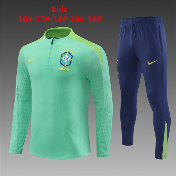 Brazil 2023/24 Half-Zip Kids Sweater+Pant 14001