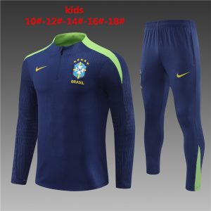 Brazil 2023/24 Half-Zip Kids Sweater+Pant 14001