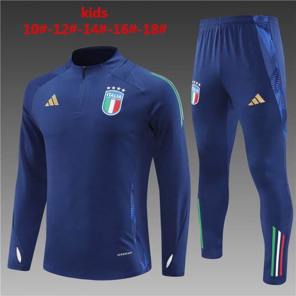 Italy 2023/24 Half-Zip Kids Sweater+Pant 14001