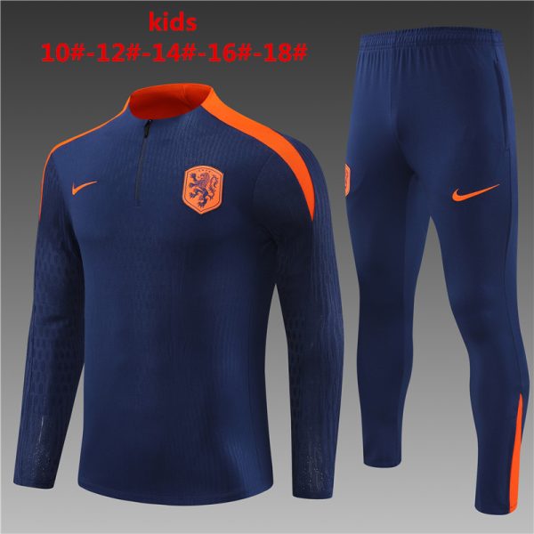 Netherlands 2023/24 Half-Zip Kids Sweater+Pant 14001