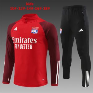 Olympique Lyonnais 2023/24 Half-Zip Kids Sweater+Pant 14001