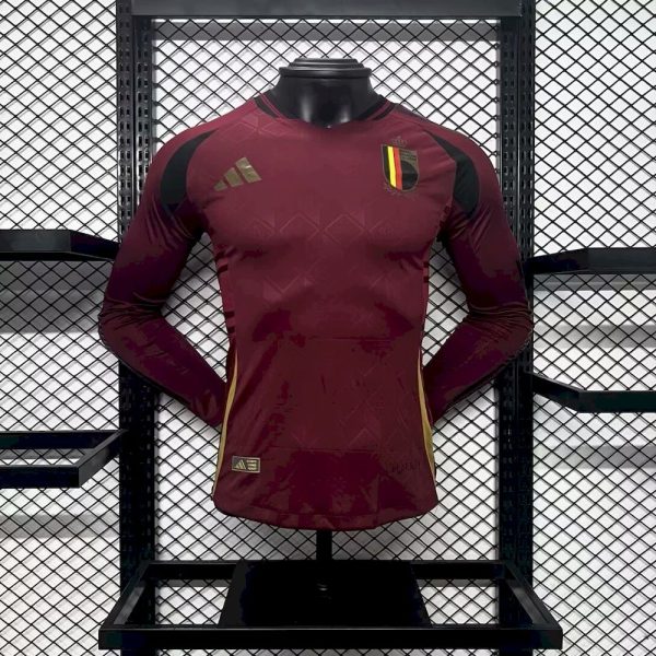 Belgium 2024/25 Euro Home Long Sleeves Jersey Player Version - Image 4