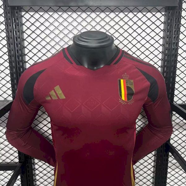Belgium 2024/25 Euro Home Long Sleeves Jersey Player Version - Image 3