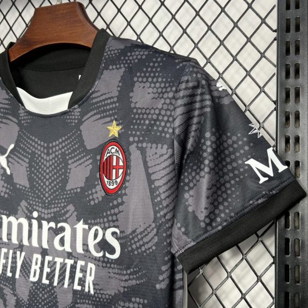 Ac Milan 2024/25 Goalkeeper Jersey Black Kids Kit - Image 5