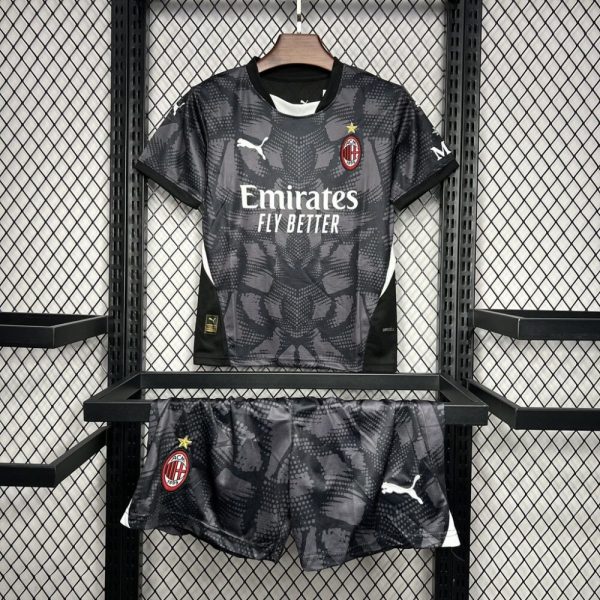 Ac Milan 2024/25 Goalkeeper Jersey Black Kids Kit