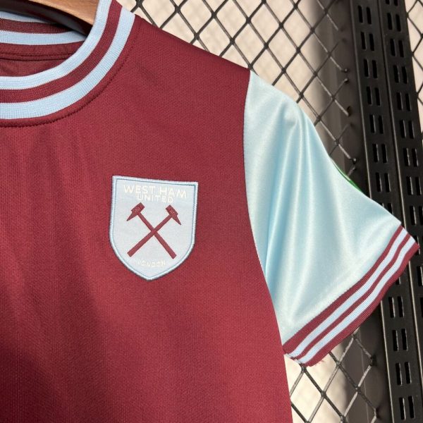 West Ham United 2024/25 Home With Sponsors Kids Kit - Image 3