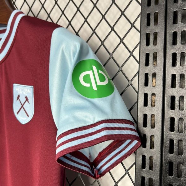 West Ham United 2024/25 Home With Sponsors Kids Kit - Image 5
