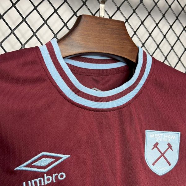 West Ham United 2024/25 Home With Sponsors Kids Kit - Image 4