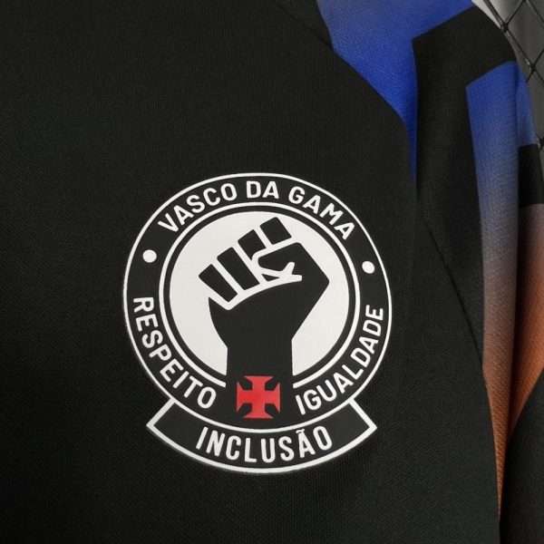 Vasco Da Gama 2024/25 Kappa Warm-Up Black Jersey - Image 4