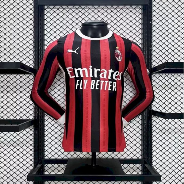 Ac Milan 2024/25 Home Long Sleeves Jersey Player Version