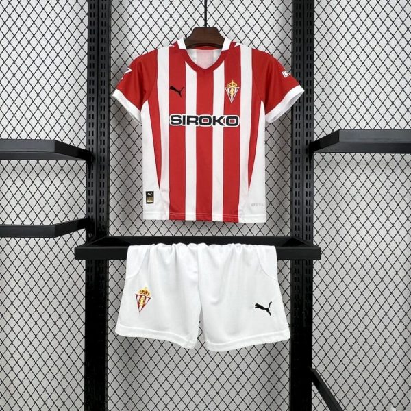 Sporting De Gijon 2024/25 Home Kids Kit