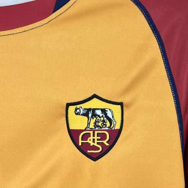 As Roma 2001/02 Home Long Sleeve Retro Jersey - Image 6