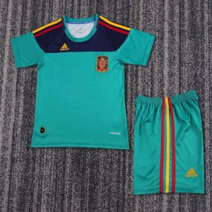 Spain 2010 Green Goalkeeper uniform Retro Jersey And Shorts