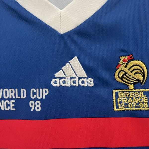 France 1998 Home Kids Retro Jersey And Shorts - Image 6