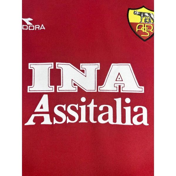 As Roma 1998/99 Home Long Sleeve Retro Jersey - Image 4