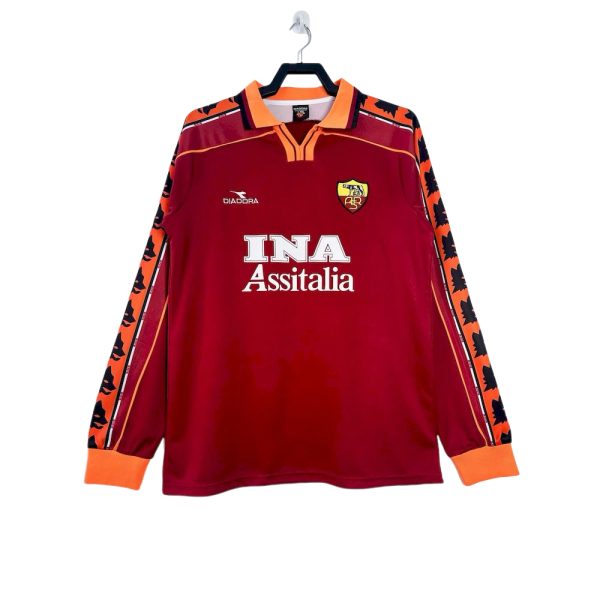 As Roma 1998/99 Home Long Sleeve Retro Jersey