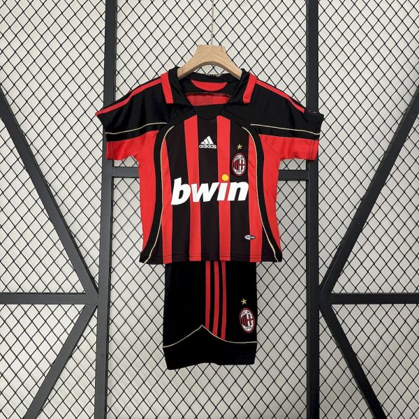 Ac Milan 2006/07 Home Kids Retro Jersey And Shorts