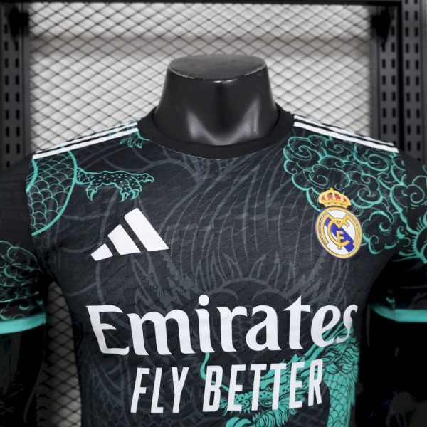 Real Madrid 2025/26 Black Green Dragon Edition Jersey Player Version - Image 4