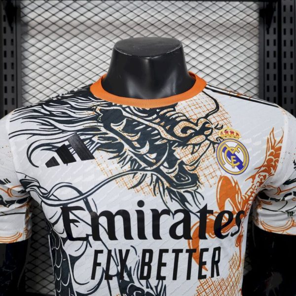 Real Madrid 2025/26 Black And White Dragon Version Jersey Player Version - Image 6