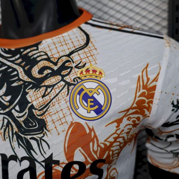 Real Madrid 2025/26 Black And White Dragon Version Jersey Player Version - Image 5