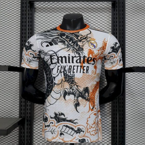 Real Madrid 2025/26 Black And White Dragon Version Jersey Player Version