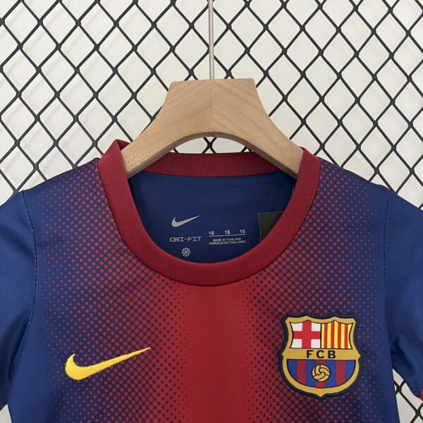 Barcelona 2012/13 Home Kids Retro Jersey And Shorts - Image 4