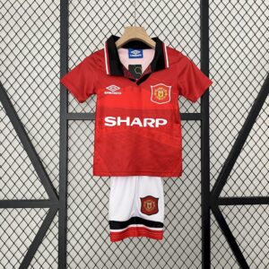 Manchester United 1994/96 Home Kids Retro Jersey And Shorts