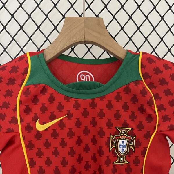 Portugal 2004 Home Kids Retro Jersey And Shorts - Image 4