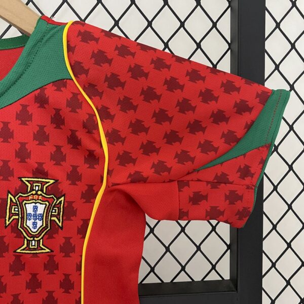 Portugal 2004 Home Kids Retro Jersey And Shorts - Image 3