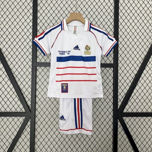France 1998 Away Kids Retro Jersey And Shorts